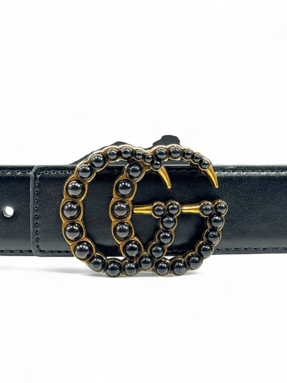 Gucci™ Black Pearl Double G Belt 🖤✨ (110 cm | Luxury Edition)