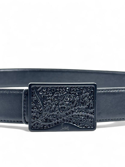 Christian Louboutin™ All-Black Crystal Belt 🖤 (130 cm | Noir Edition)