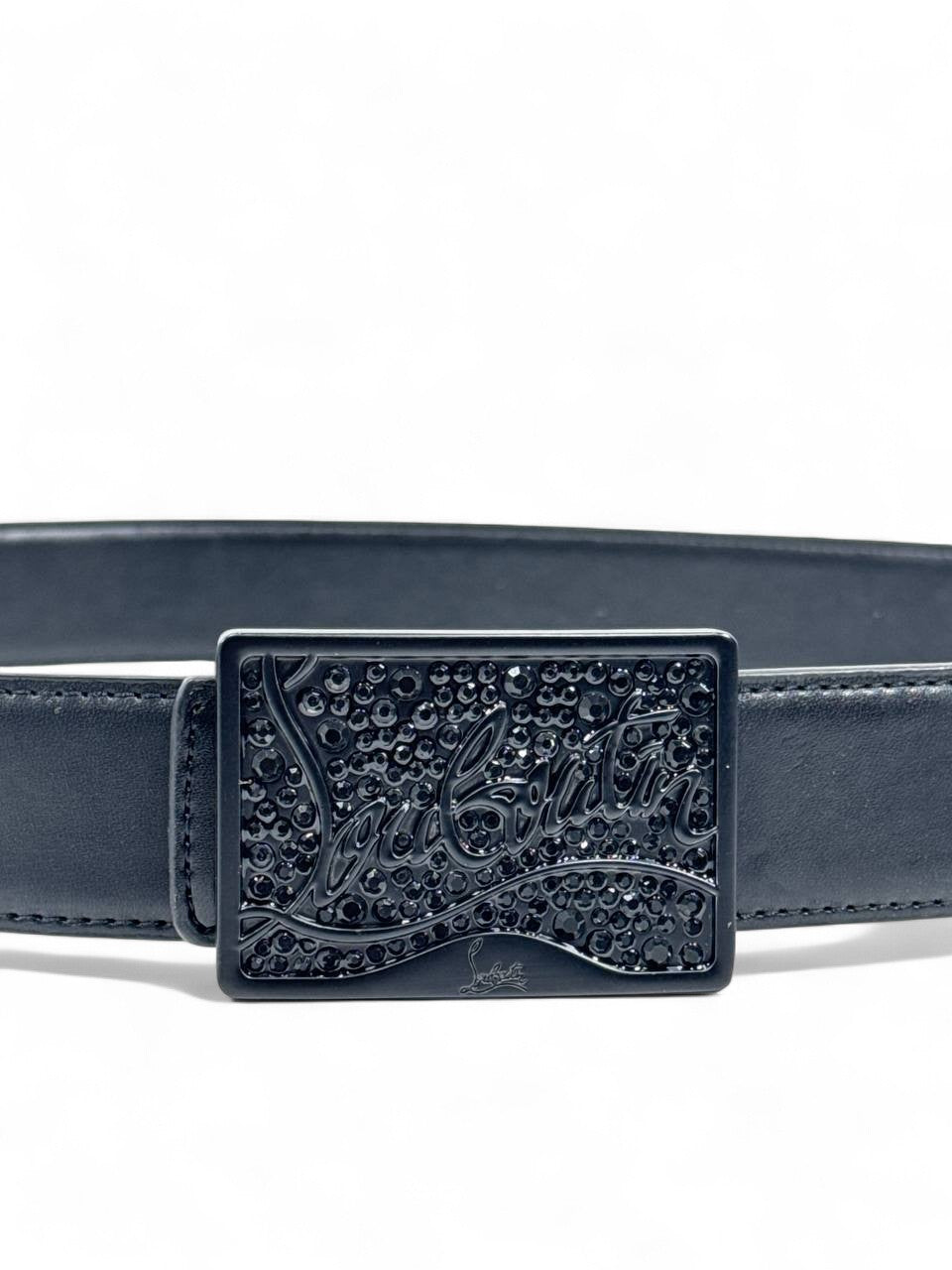 Christian Louboutin™ All-Black Crystal Belt 🖤 (130 cm | Noir Edition)