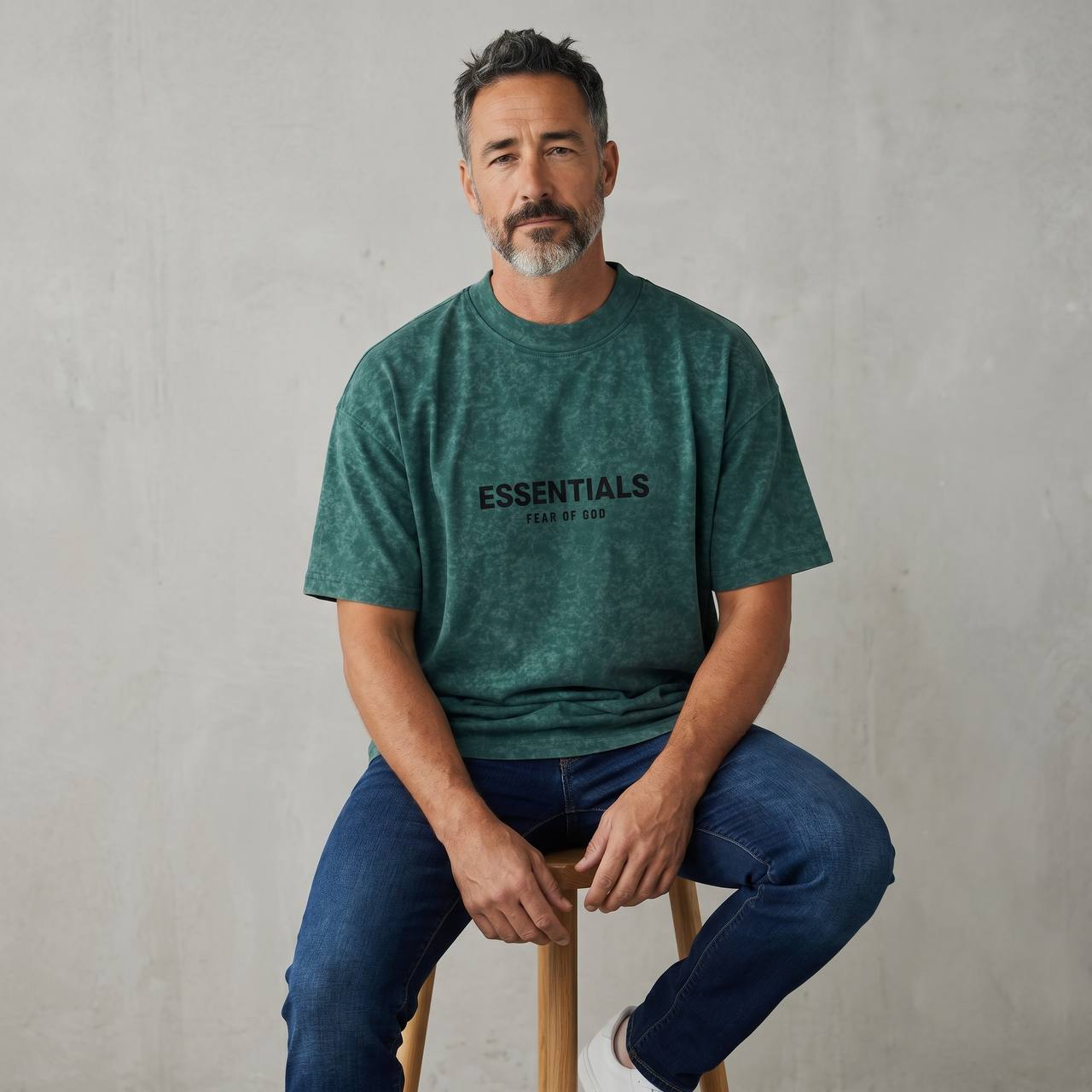 Fear of God Essentials Mineral Wash Tee – Forest Green Edition 🌲🔥