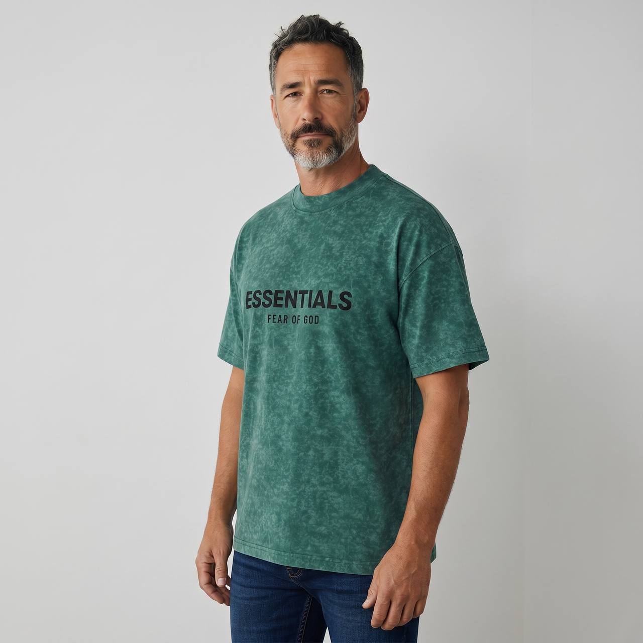 Fear of God Essentials Mineral Wash Tee – Forest Green Edition 🌲🔥