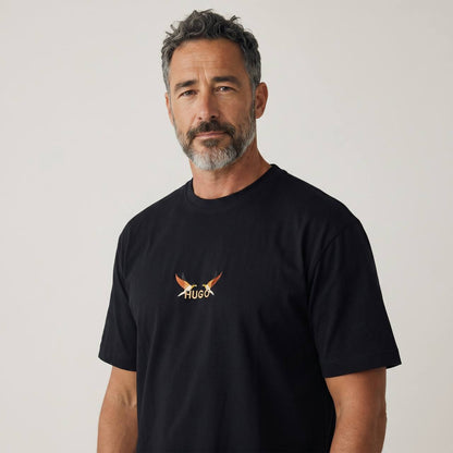 HUGO Minimal Eagle Logo Tee – Black Edition 🖤🦅