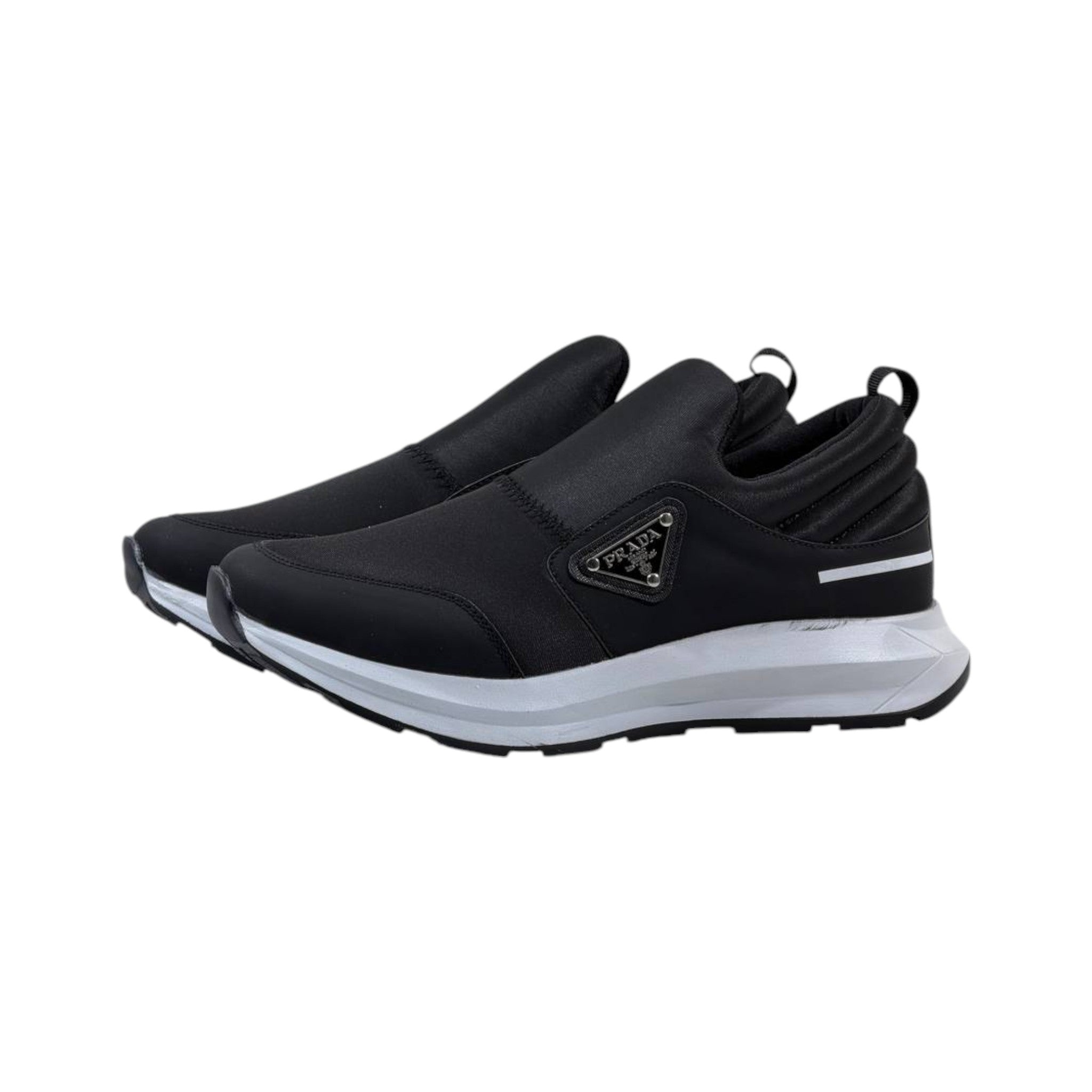 Prada Milano Slip-On Luxury Sneakers ⚫⚪