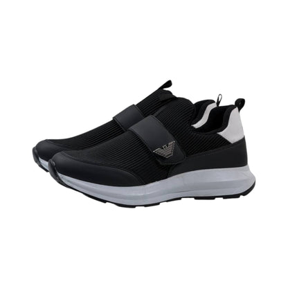 Emporio Armani Ribbed Slip-On Sneakers ⚫⚪