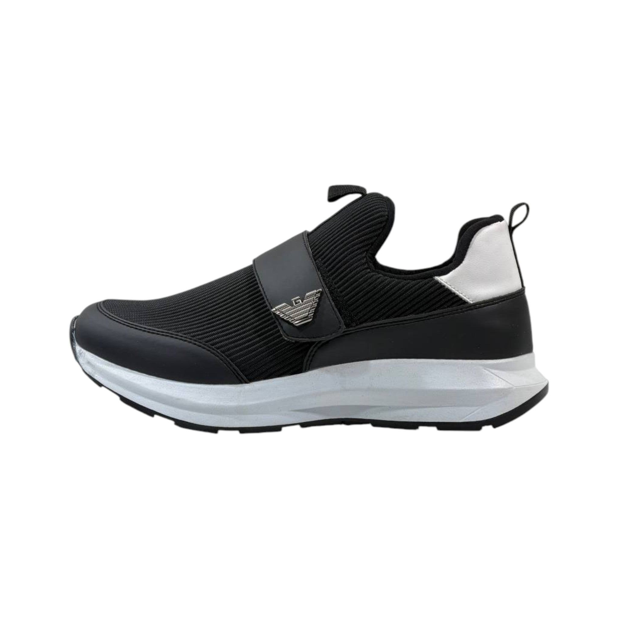 Emporio Armani Ribbed Slip-On Sneakers ⚫⚪