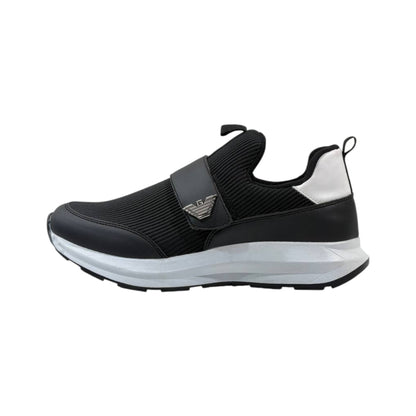 Emporio Armani Ribbed Slip-On Sneakers ⚫⚪