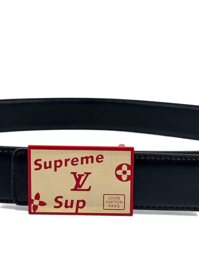 🔥 Louis Vuitton x Supreme Belt – Limited Edition Black & Gold (130 cm) 🔥