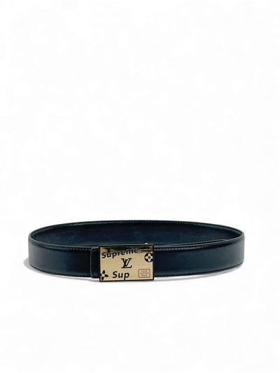 🖤 Louis Vuitton x Supreme Gold Buckle Leather Belt – 100 cm 🖤