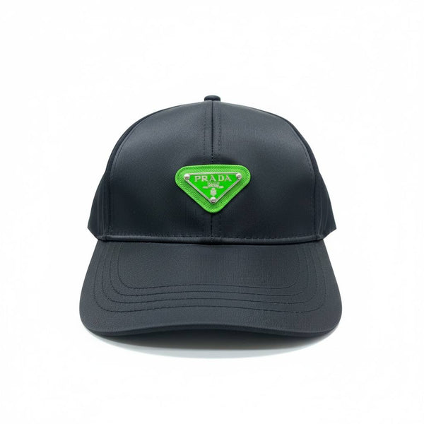 Prada Triangle Logo Black Cap 💚🖤🧢