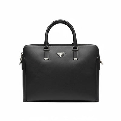 Prada Saffiano Leather Briefcase – Black Luxury Business Bag 💼🖤 | Executive Collection