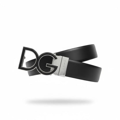 Dolce & Gabbana DG Logo Leather Belt – Black Luxury Statement Belt 125cm 🖤✨