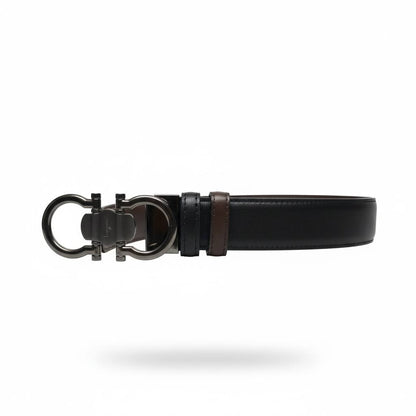 Salvatore Ferragamo Reversible Gancini Leather Belt – Black & Brown 120cm 🖤🤎✨