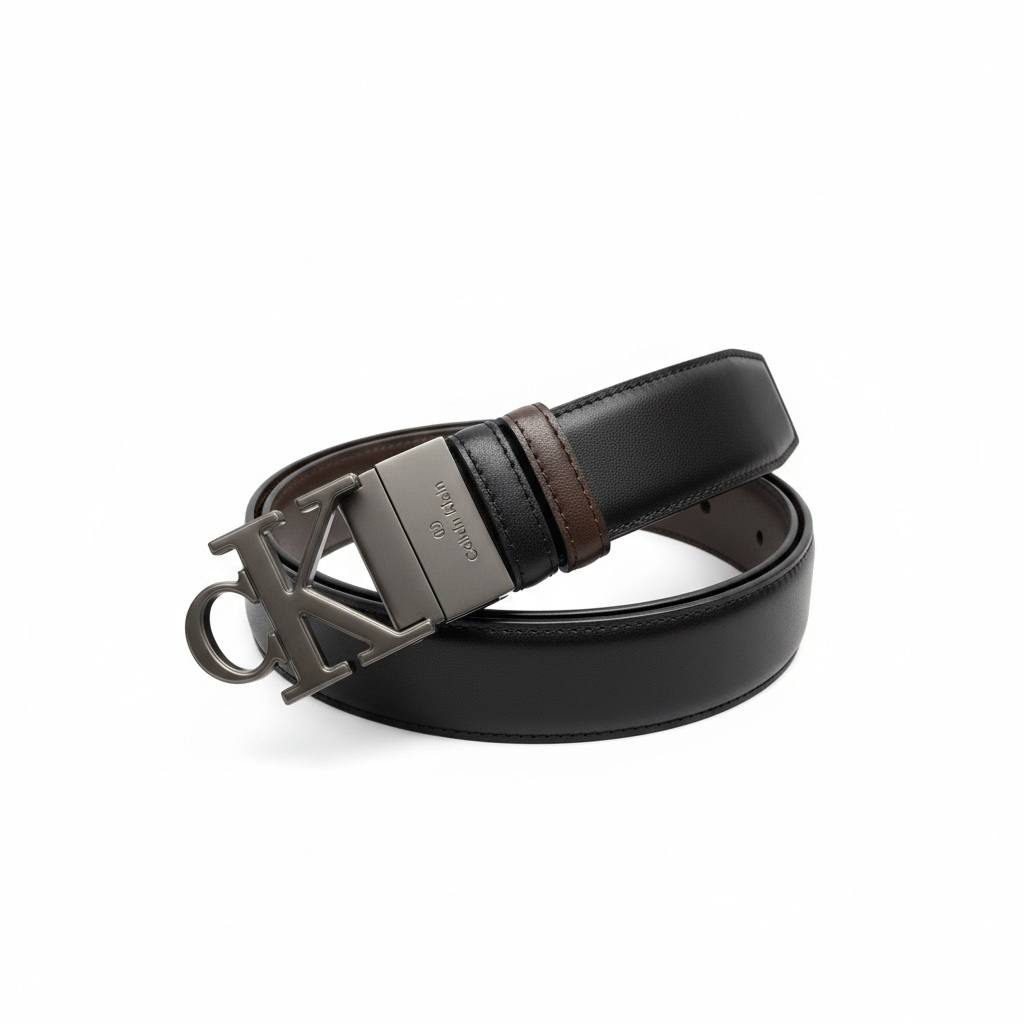 Calvin Klein Reversible CK Logo Leather Belt – Black & Brown 130cm 🖤🤎✨