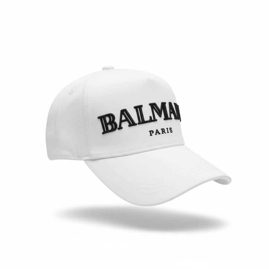Balmain Paris White Signature Cap 🤍🖤✨🇫🇷