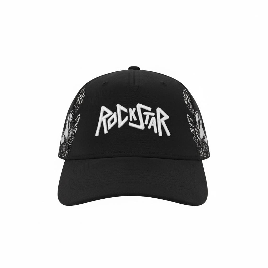 Rockstar Black Statement Cap 🎸🖤🔥