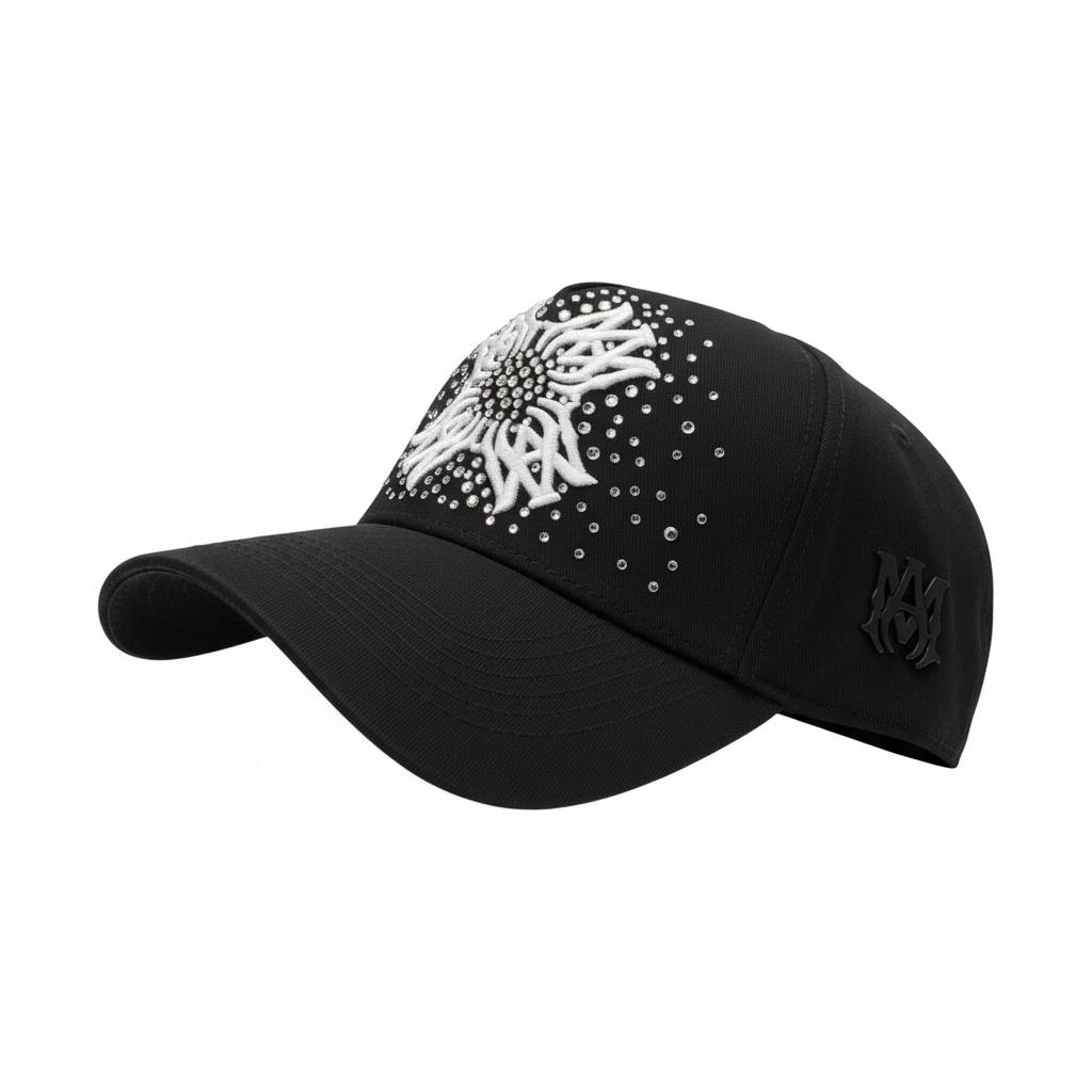 Amiri Crystal Star Logo Cap ✨🖤