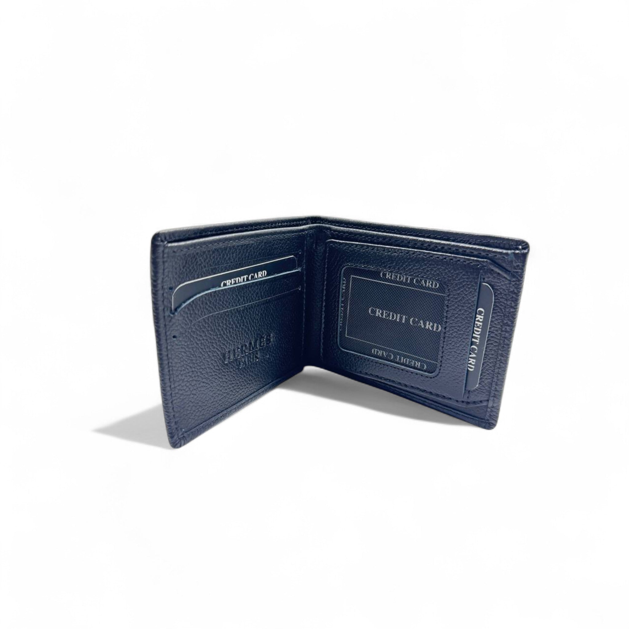 🖤 Hermès Black Leather Wallet – Men’s Luxury Bifold with Silver 'H' Logo 🖤
