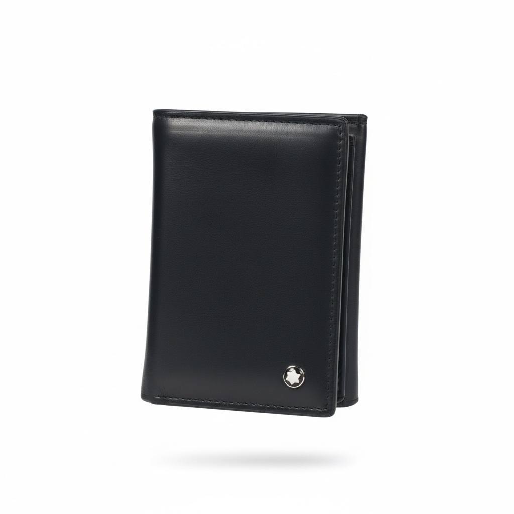 Montblanc Classic Black Leather Vertical Wallet 🖤✨