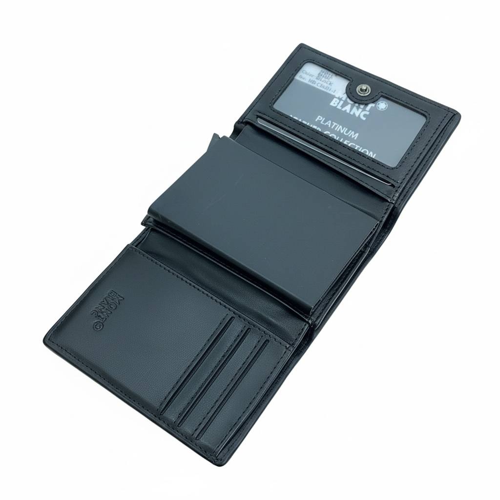 Montblanc Classic Black Leather Vertical Wallet 🖤✨