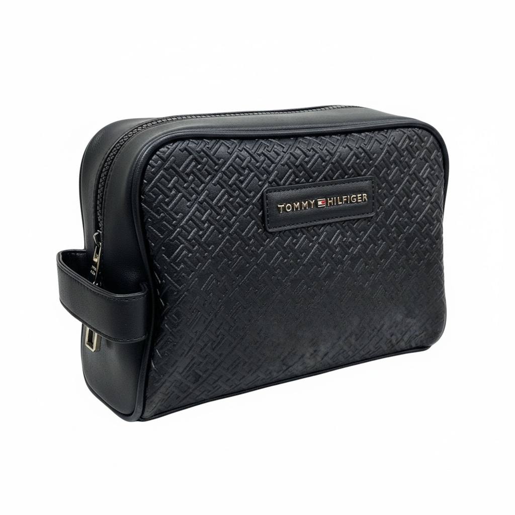Tommy Hilfiger Embossed Black Toiletry Bag 🖤✨