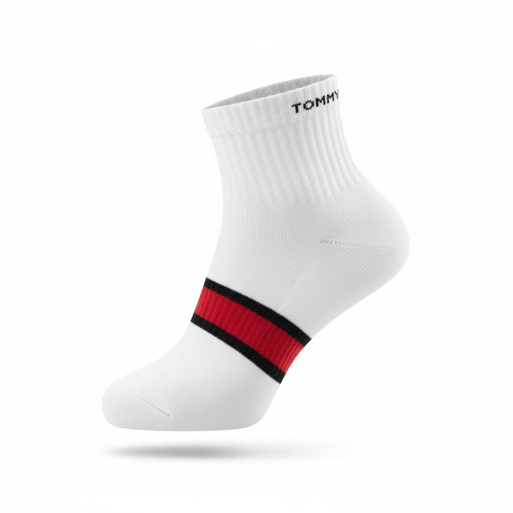 Tommy Hilfiger Ankle Socks 6-Pack 🧦🔥 | Premium Cotton Comfort & Signature Stripe
