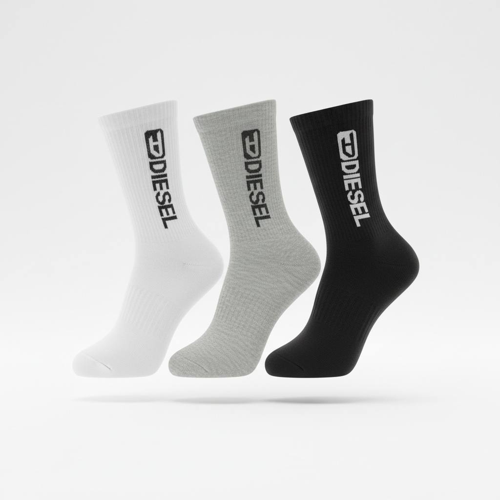 Diesel Logo Crew Socks 6-Pack 🧦🔥 | Double Color Set Collection