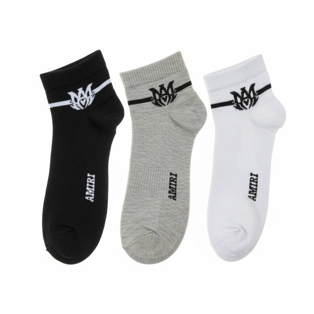 AMIRI Low-Cut Socks 6-Pack 🖤🤍🩶 | Premium Cotton Comfort Everyday Essential