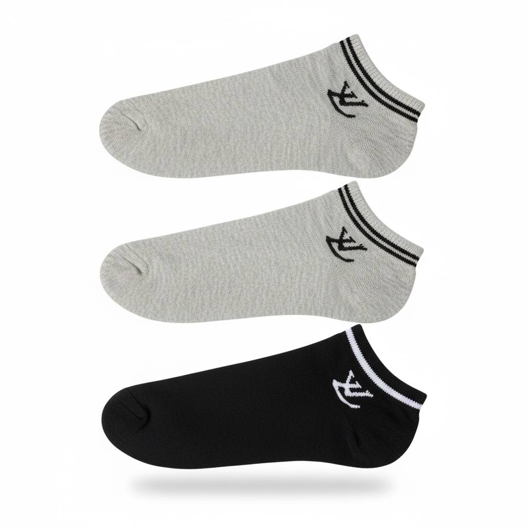 Louis Vuitton LV No-Show Socks 3-Pack 🧦✨ | 2 Grey & 1 Black