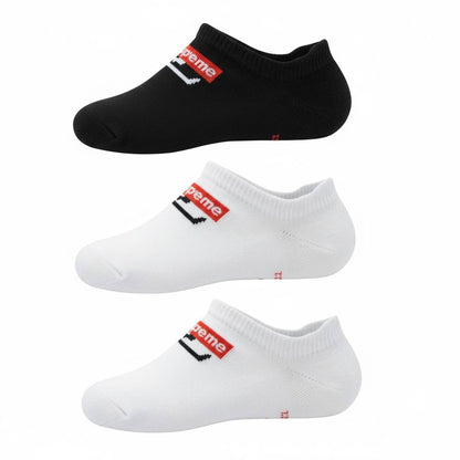 Supreme Low-Cut Socks 3-Piece Set 🧦🔥 | 2 White & 1 Black