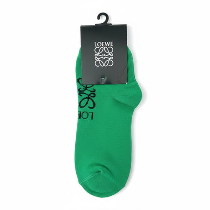 Loewe Green Ankle Socks 🟢 | Minimal Logo Low-Cut Designer Socks