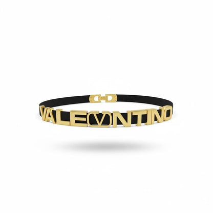 Valentino VLogo Elastic Belt – Gold Statement Designer Waist Belt ✨🖤