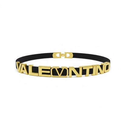 Valentino VLogo Elastic Belt – Gold Statement Designer Waist Belt ✨🖤