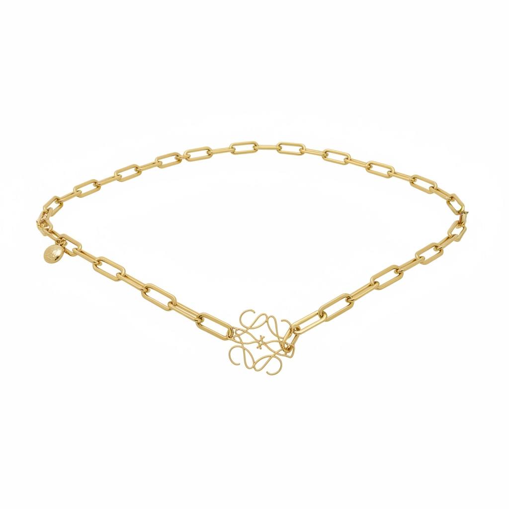 Loewe Anagram Chain Belt – Gold Statement Luxury Waist Accessory ✨🔗