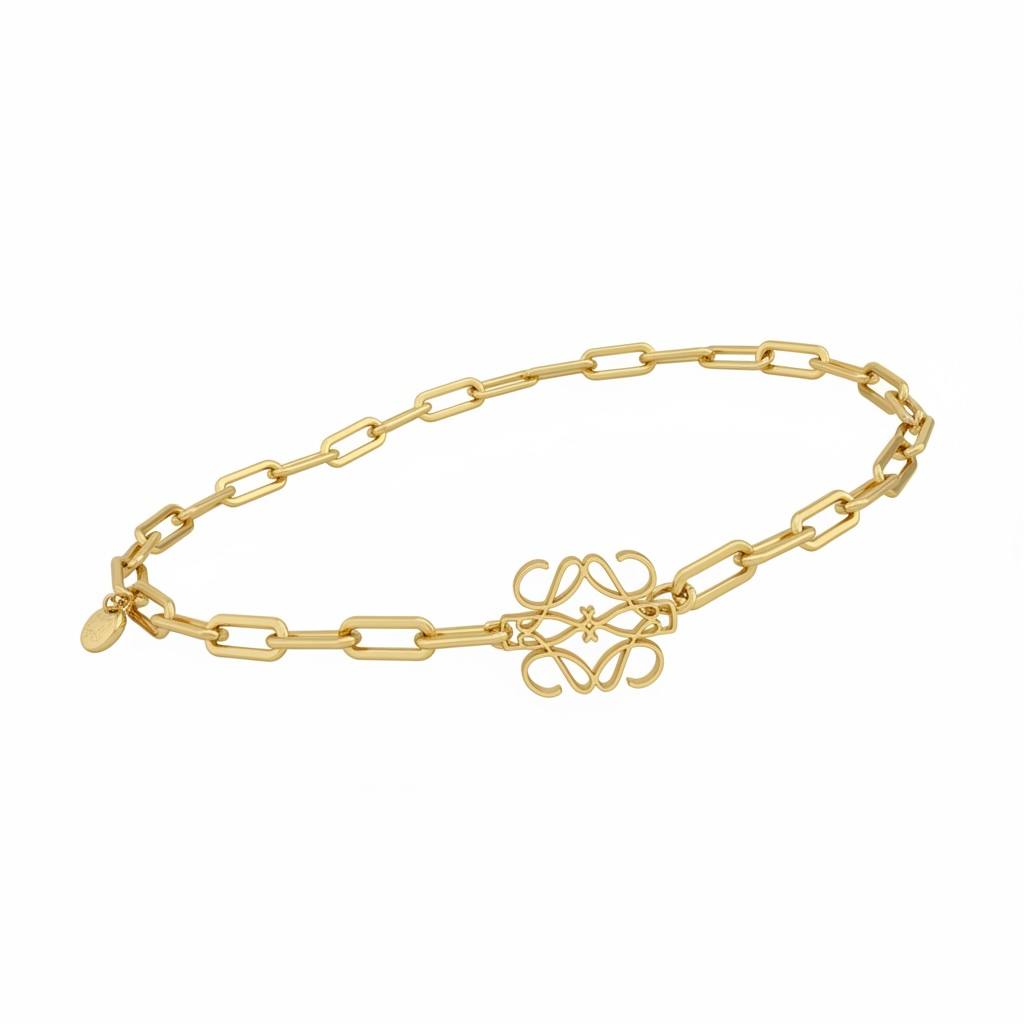 Loewe Anagram Chain Belt – Gold Statement Luxury Waist Accessory ✨🔗