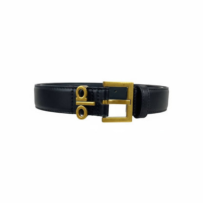 ALO Gold Logo Leather Belt – Black Minimal Luxe Statement ✨🖤