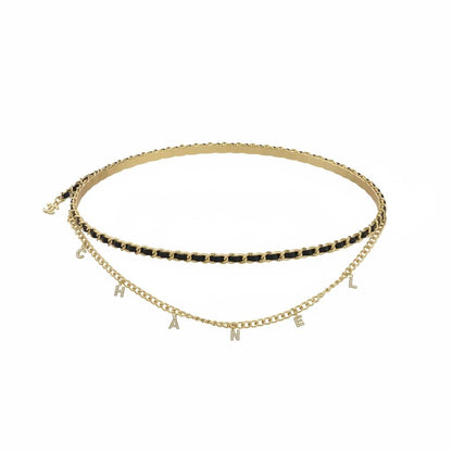 Chanel Chain Belt with Logo Charms – Gold & Black Statement Waist Belt ✨🖤