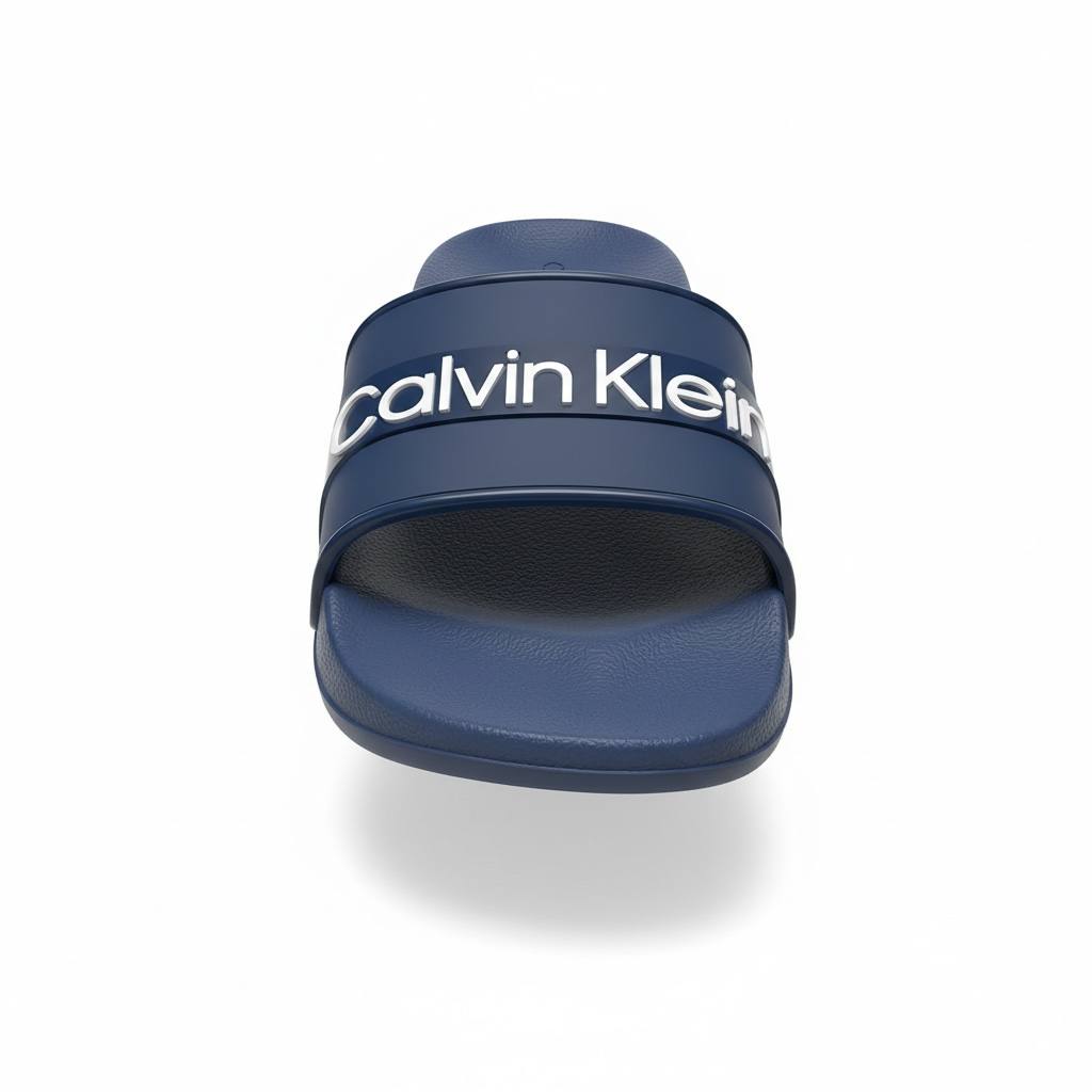 Calvin Klein Logo Slides – Navy Blue Casual Summer Slippers 👣💙