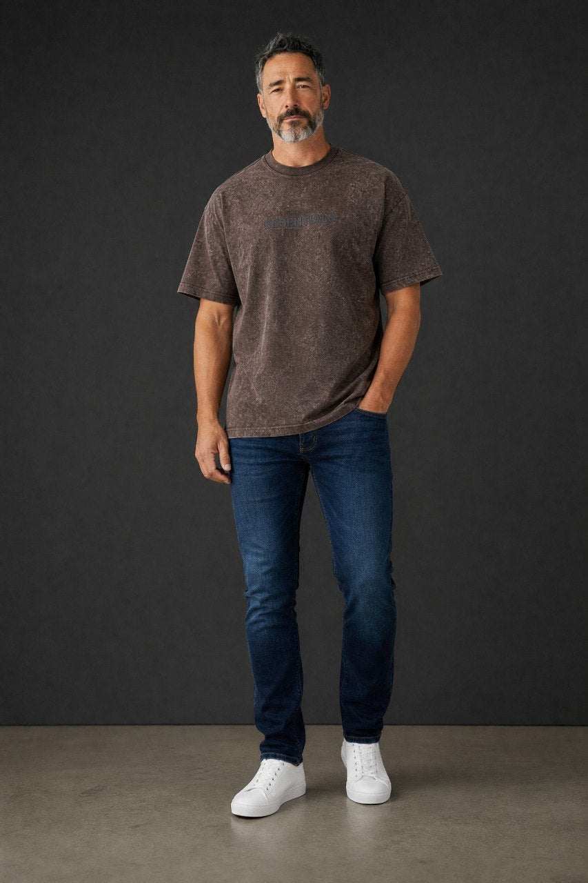 Premium Washed Oversized Essential T-Shirt & Shorts Summer Set for Men – Relaxed Streetwear Co-Ord Outfit 🤎✨