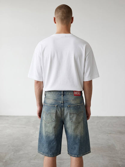 Diesel Wide-Leg Jorts – Vintage Wash Denim Shorts 👖🔥