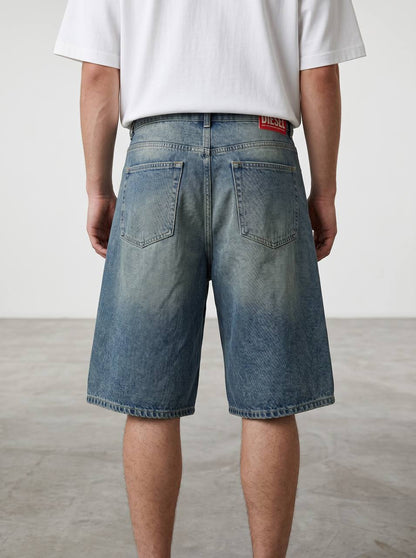 Diesel Wide-Leg Jorts – Vintage Wash Denim Shorts 👖🔥