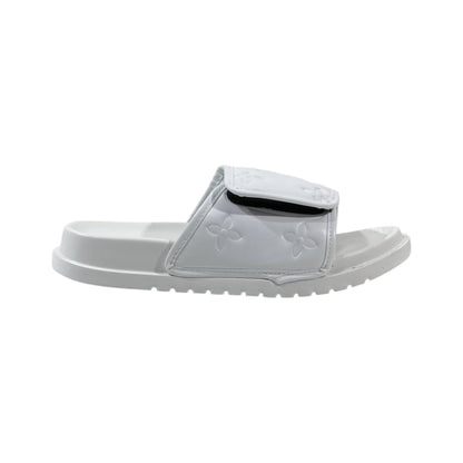 Louis Vuitton Monogram Comfort Slides – All White Edition 🤍✨
