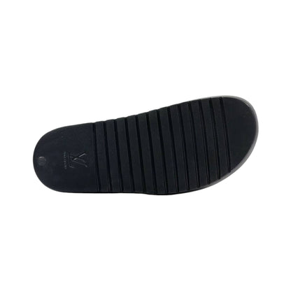 Louis Vuitton Inspired Monogram Slides – Triple Black Edition 🖤✨