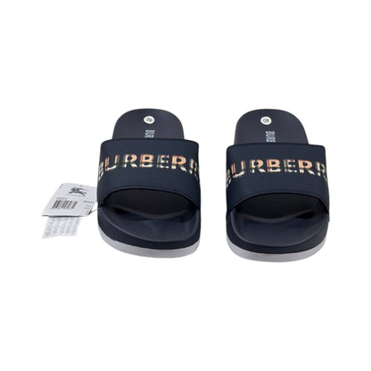 Burberry Check Logo Slides – Midnight Navy Edition 🌌✨