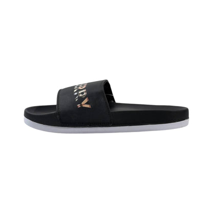 Burberry Check Logo Slides – Triple Black Edition 🖤✨