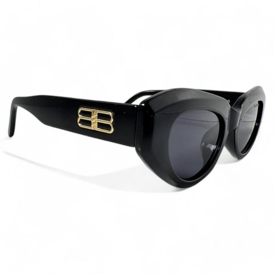 Balenciaga Signature Black Cat-Eye Sunglasses