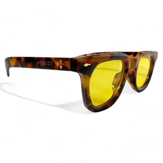 Moscot Classic Tortoise Sunglasses with Yellow Lenses