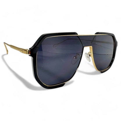 Luxe Aviator Sunglasses with Gold Accent Frames