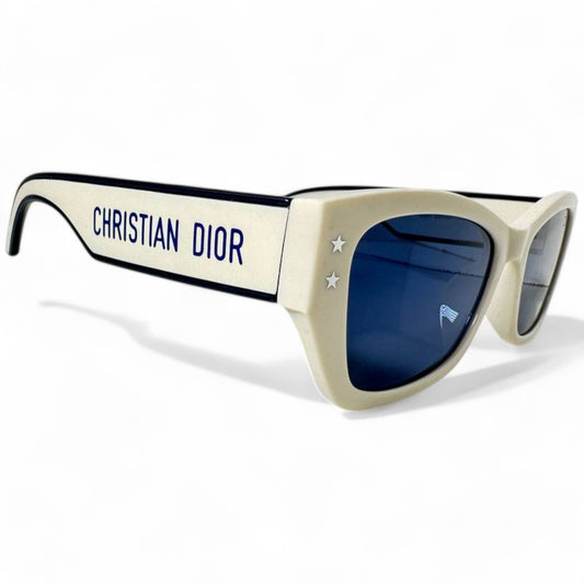 Christian Dior White and Navy Retro Sunglasses