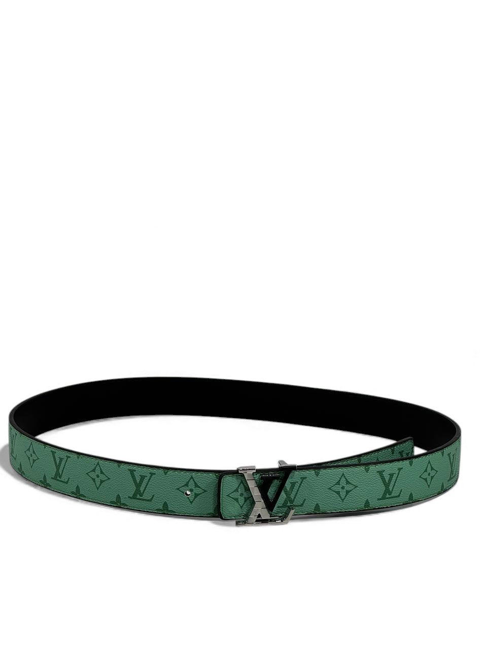 🟢 Louis Vuitton Monogram Eclipse Green Belt – 125cm 💚✨