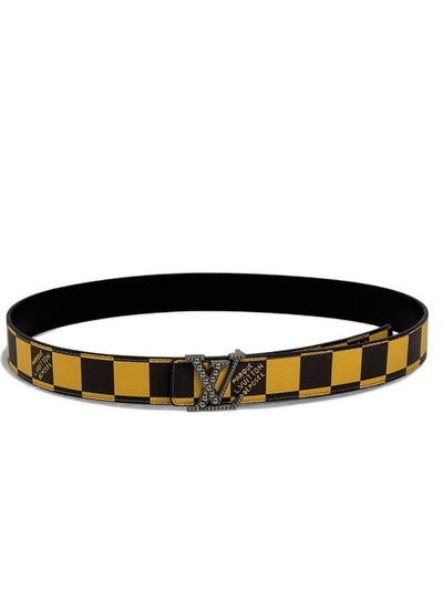 💛 Louis Vuitton Damier Yellow & Brown Belt – 125cm ⚜️✨
